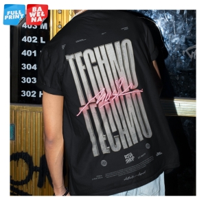 TECHNO Music – Full Print / Bawełna | Nadruk Przód lub Tył